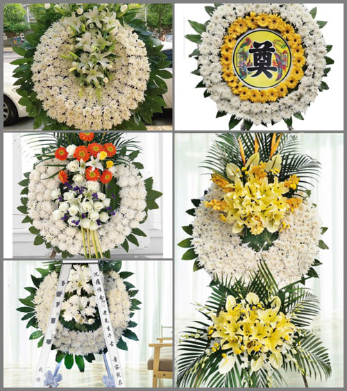 浙江省宁波慈溪市龙山镇邱王村花圈速递